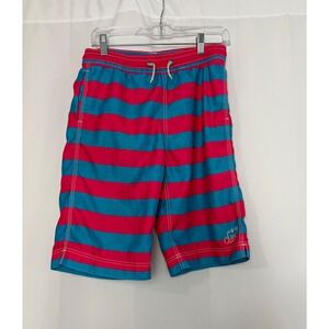 GapKids‎ Boys XXL 14-16 Pink Blue Striped Swim Trunks Board Shorts G-86 Surf